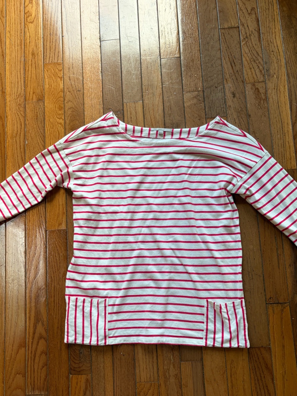 Gap Boatneck Top medium in White & Pink